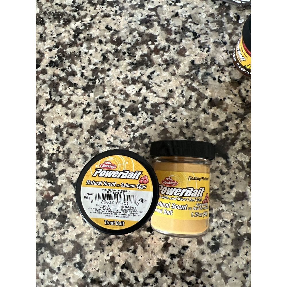 LOT OF 2 BERKLEY POWERBAIT NATURAL SCENT SALMON EGGS TROUT‎ DOUGH BAIT